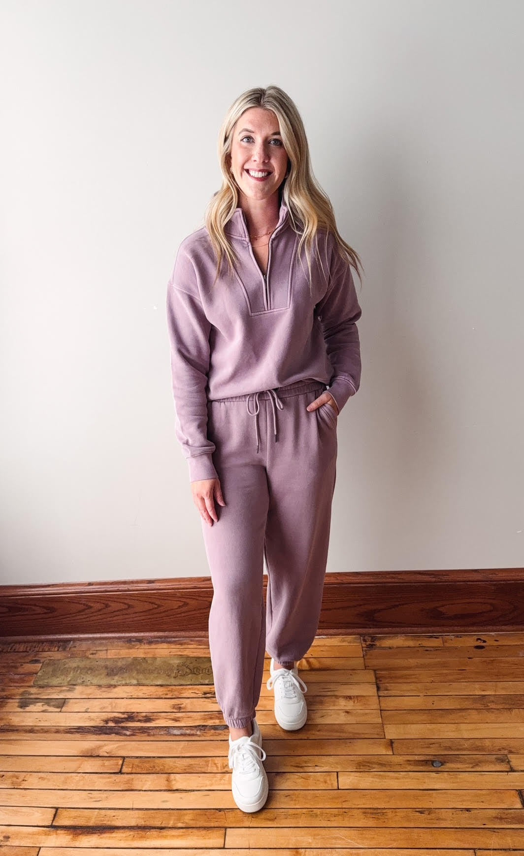 Serenity Fleece 1/4 Zip Pullover - Dusty Lavender