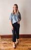 Black High Rise Crop Wide Leg Jeans