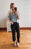 Black High Rise Crop Wide Leg Jeans