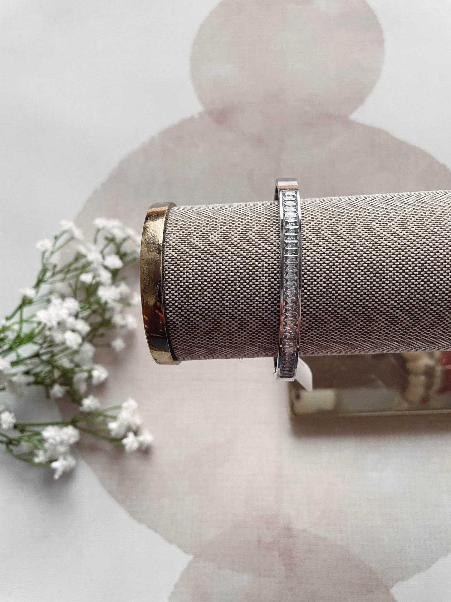 Silver Baguette Row Hinge Bracelet