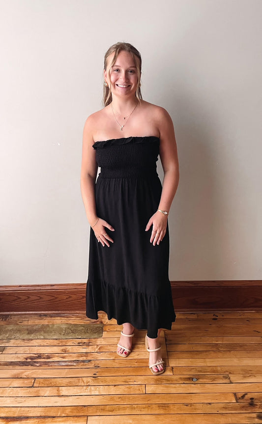 Sugarloaf Smocked Tube Midi Dress