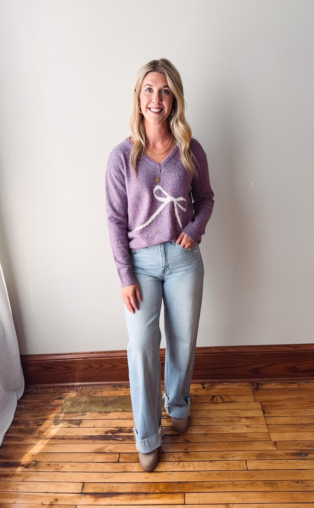Susie Purple Bow Sweater