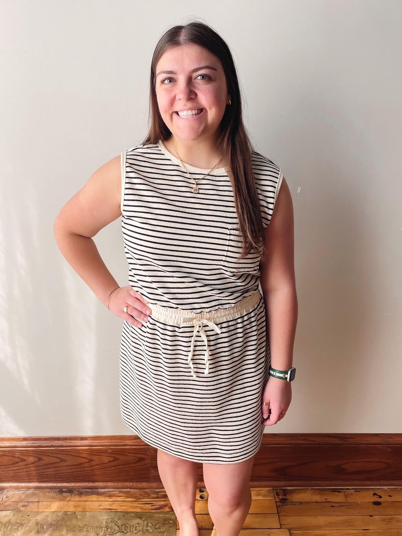 Terry Cloth Striped Dress