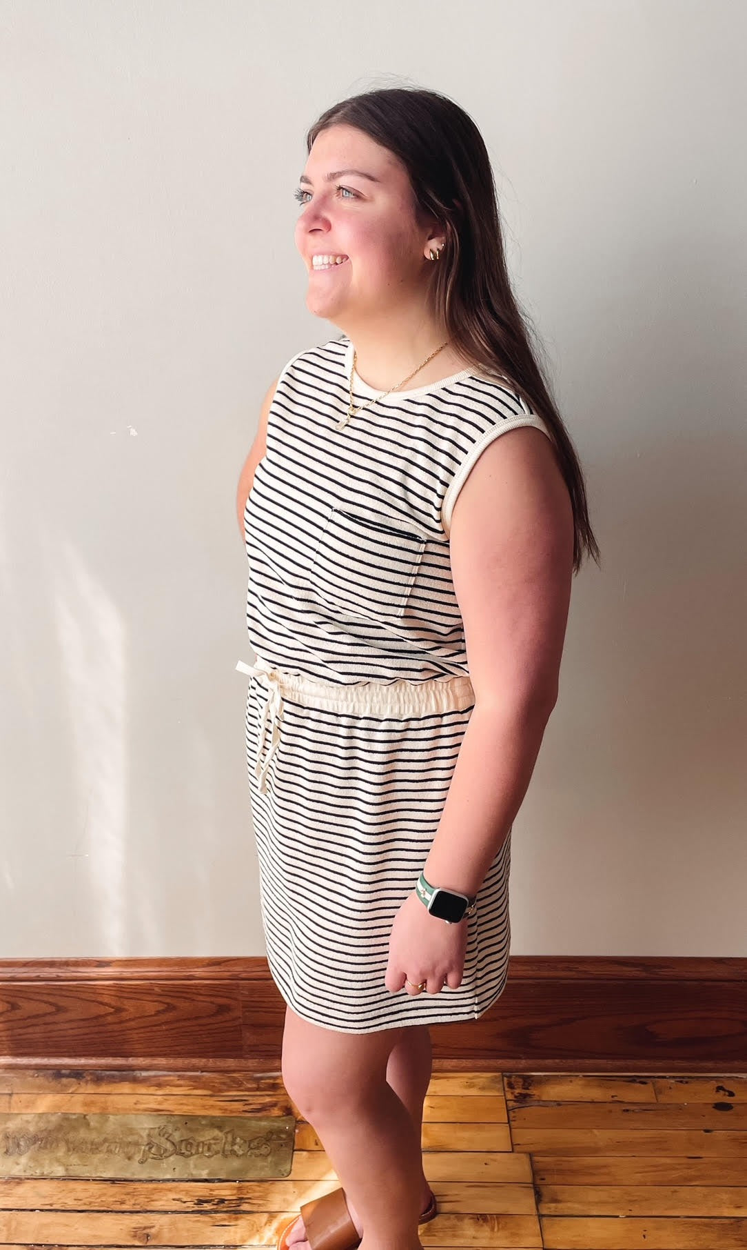 Terry Cloth Striped Dress