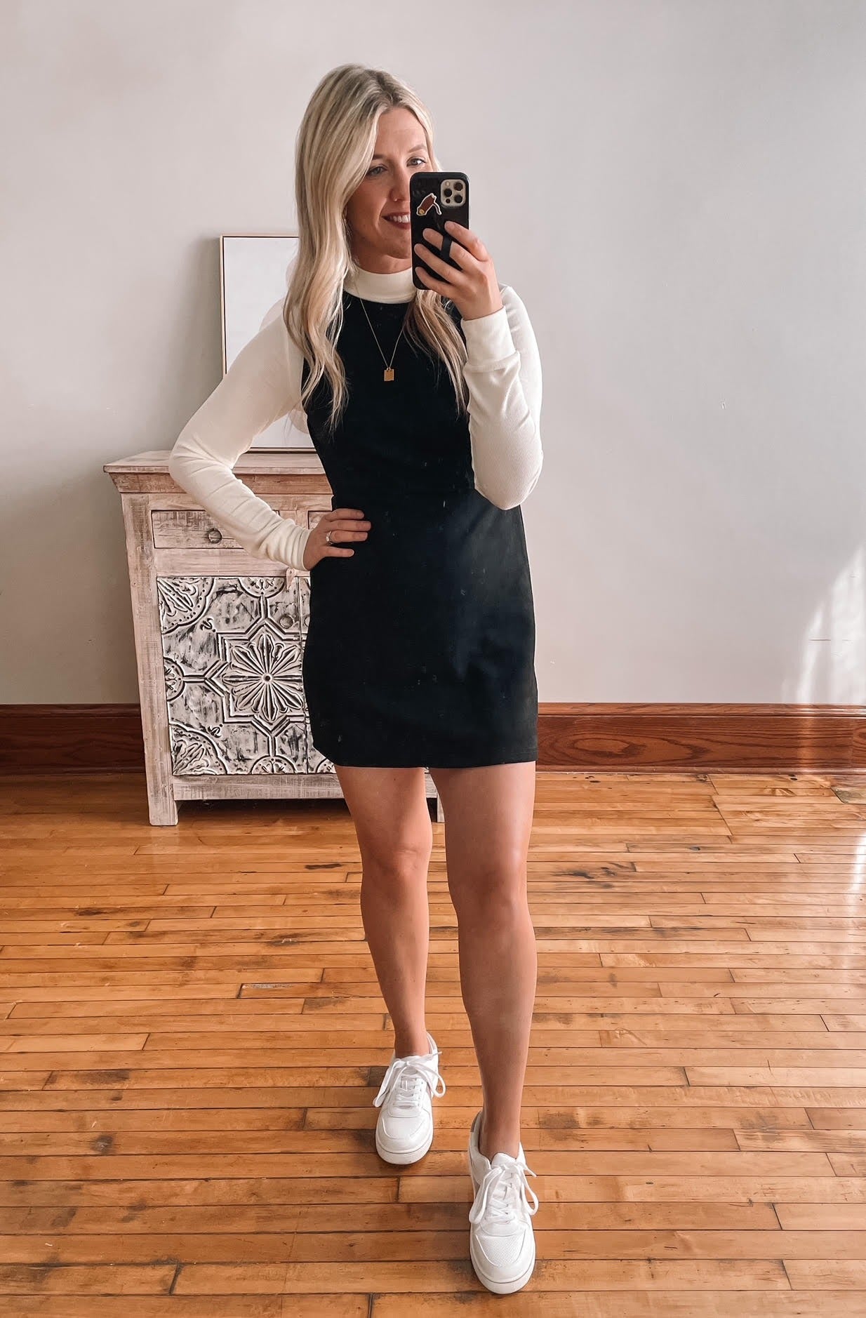 Tuscany Faux Suede Black Mini Dress