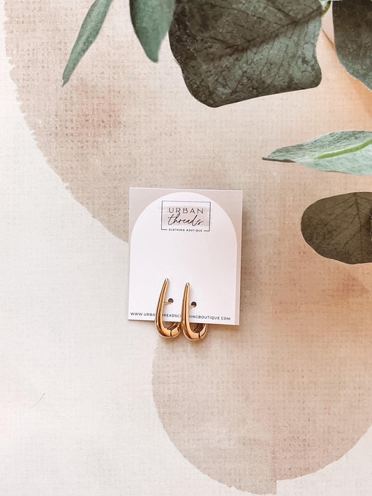 U Clutch Hoop Huggie Earrings
