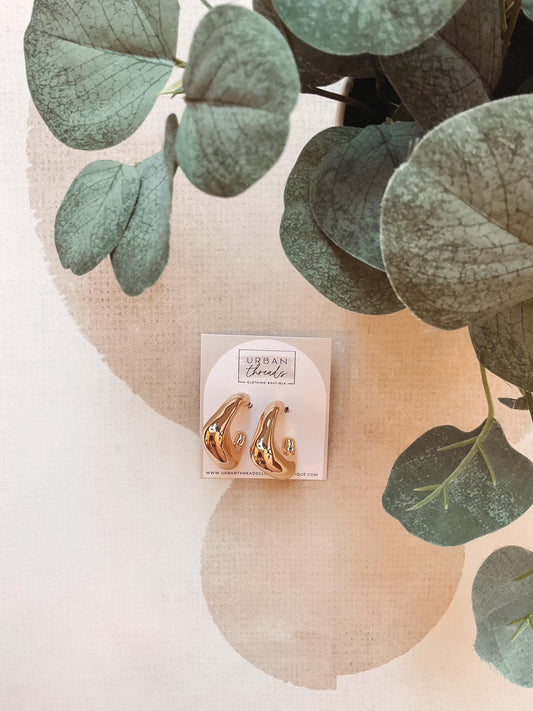 U Shape Bubble Hoop Earrings