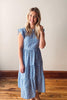 Vintage Blue Floral Print Maxi