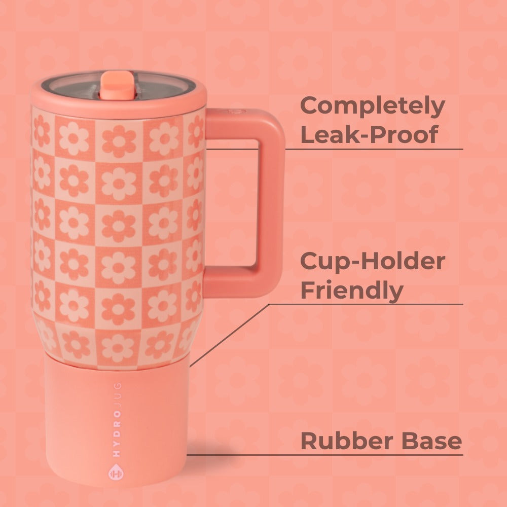HydroJug Traveler 20oz - Daisy Checkers