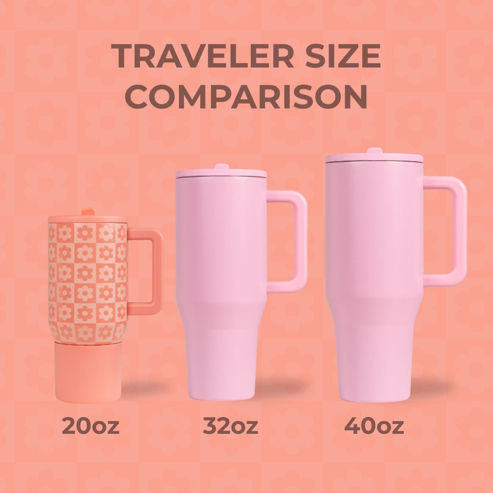 HydroJug Traveler 20oz - Daisy Checkers
