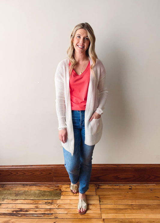 Sara White Cardigan