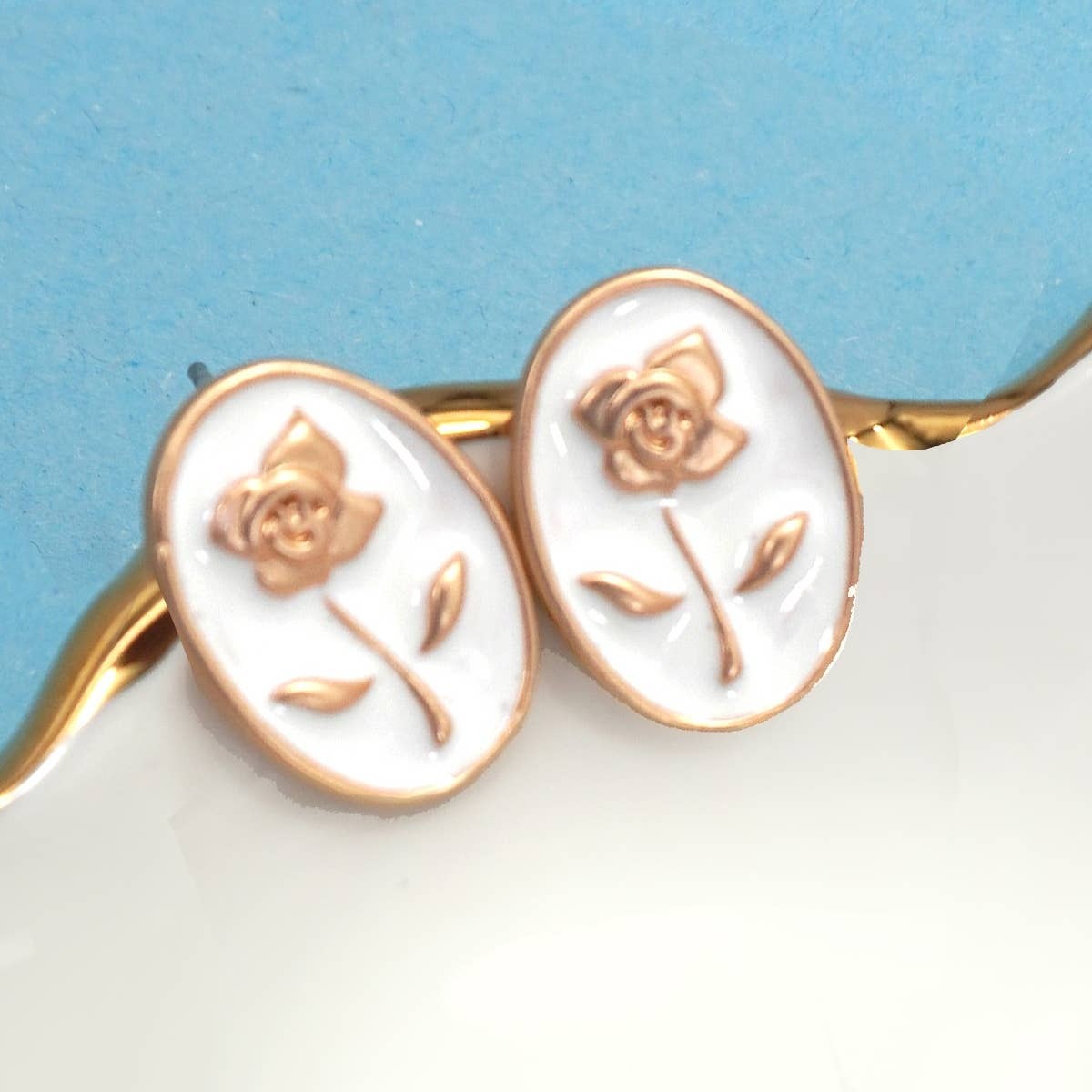 White Flower Earrings