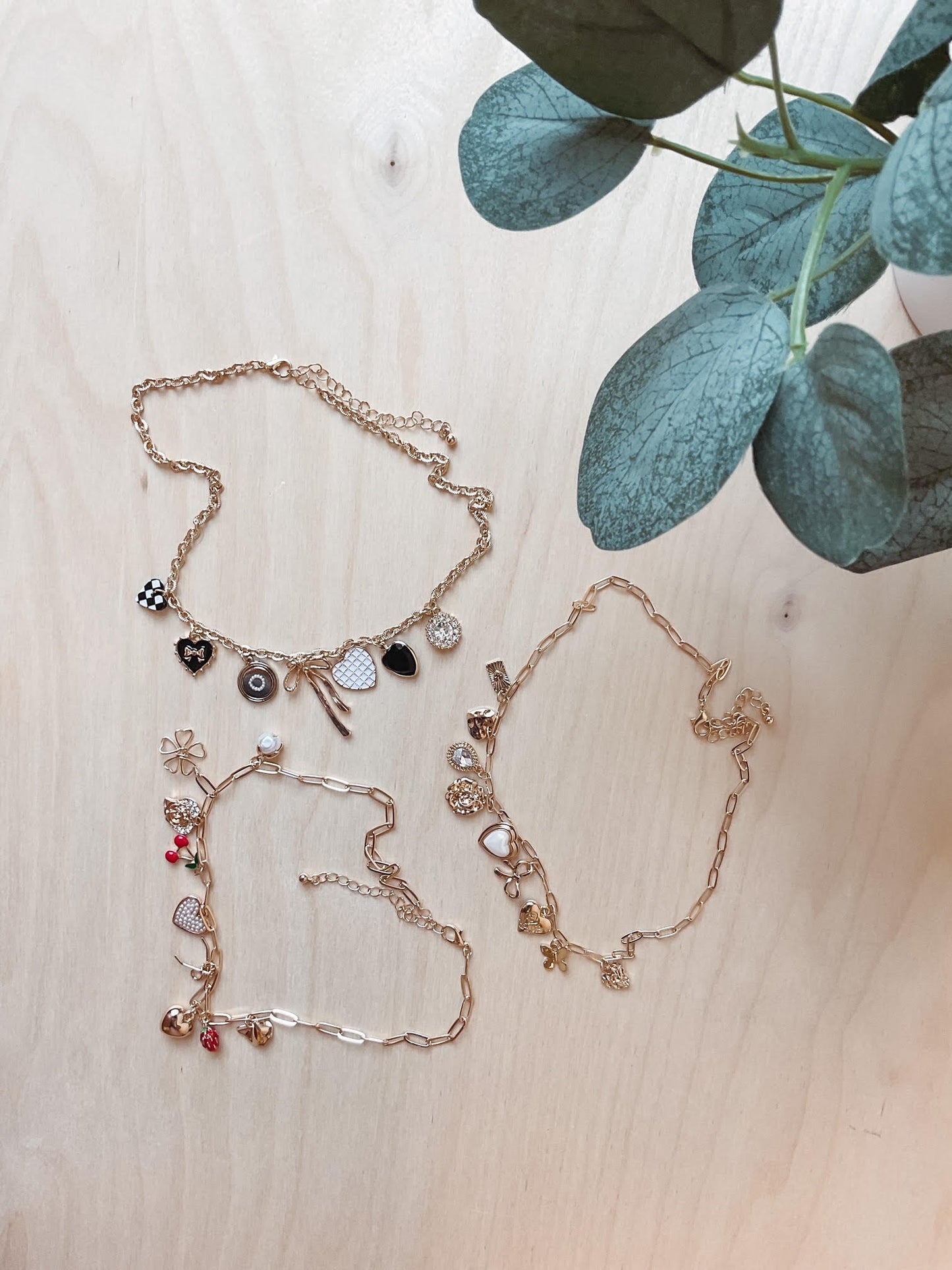Rhinestone Flower Charm Necklace