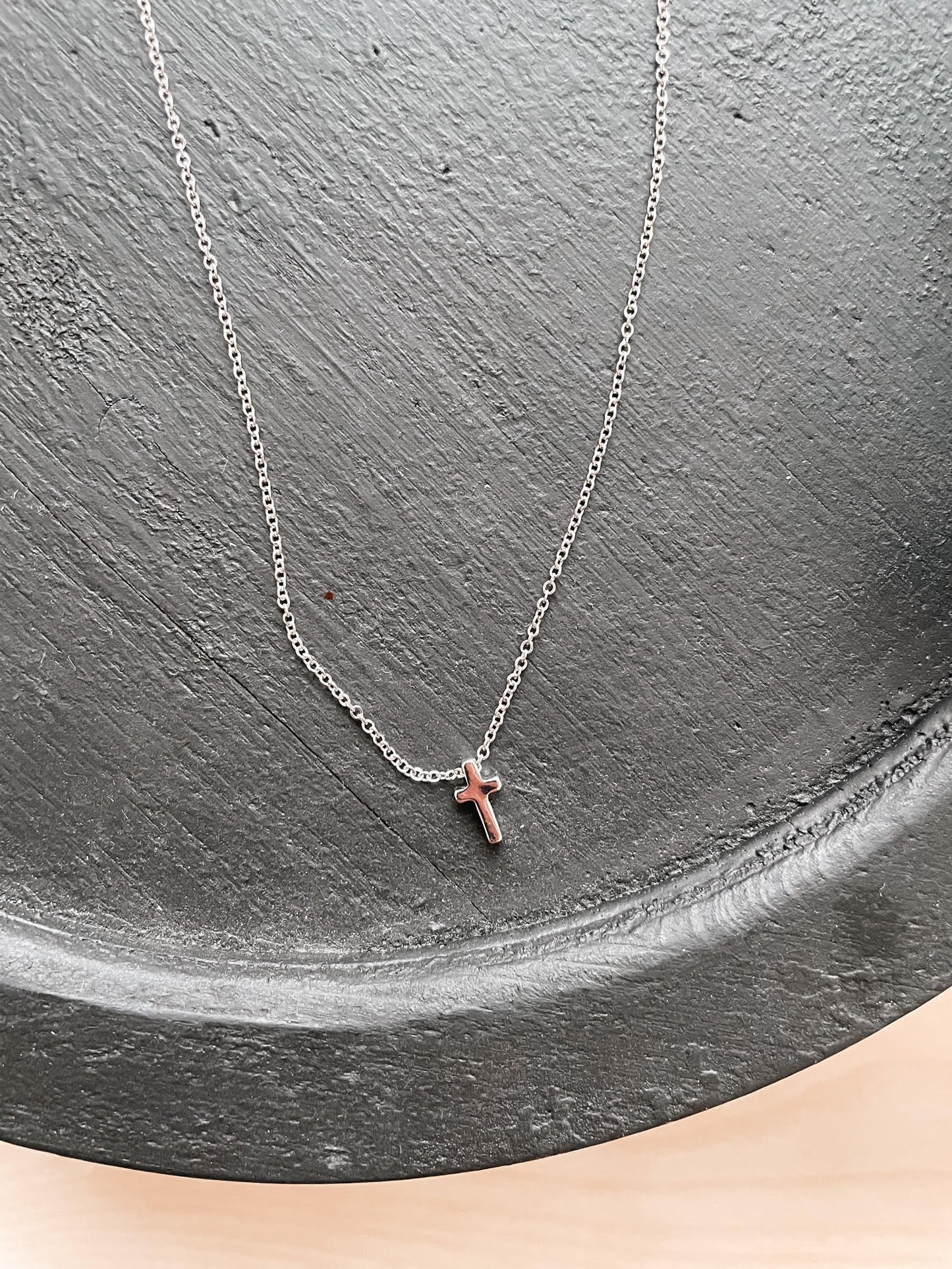Silver Mini Cross Necklace