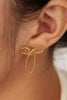 Slim Gold Bow Earrings