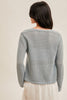 Blue Crochet Front Tie Sweater