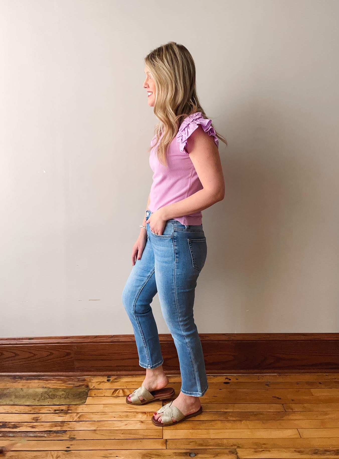June High Rise Slim Straight Crop Jeans