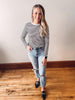 Long Sleeve Black + White Stripe Top