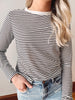 Long Sleeve Black + White Stripe Top