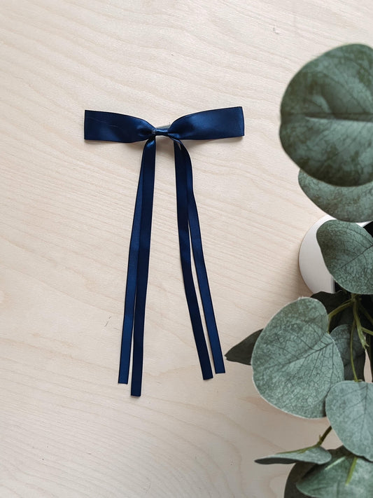Navy Hair Bow