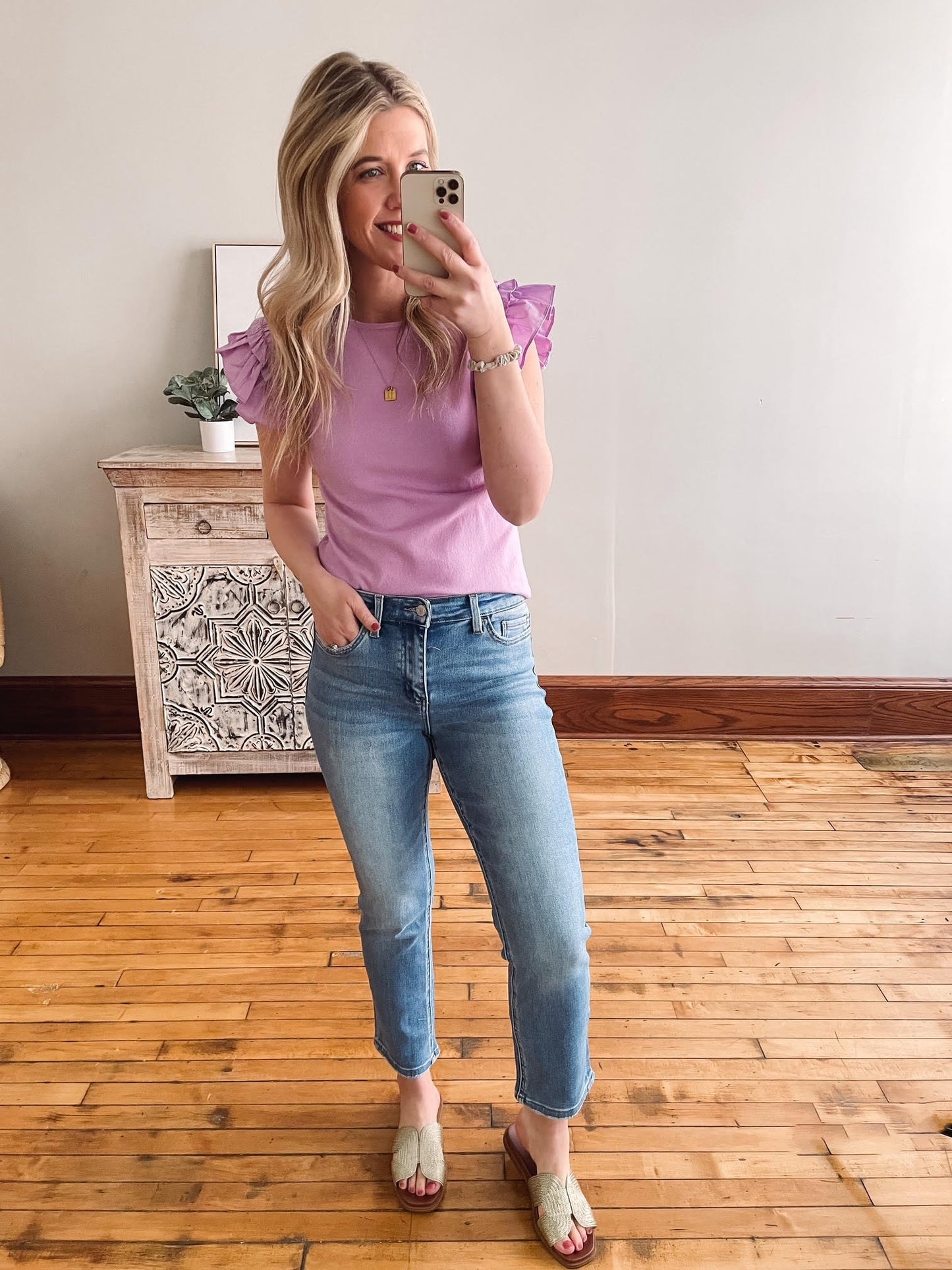 June High Rise Slim Straight Crop Jeans