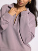 Serenity Fleece 1/4 Zip Pullover - Dusty Lavender