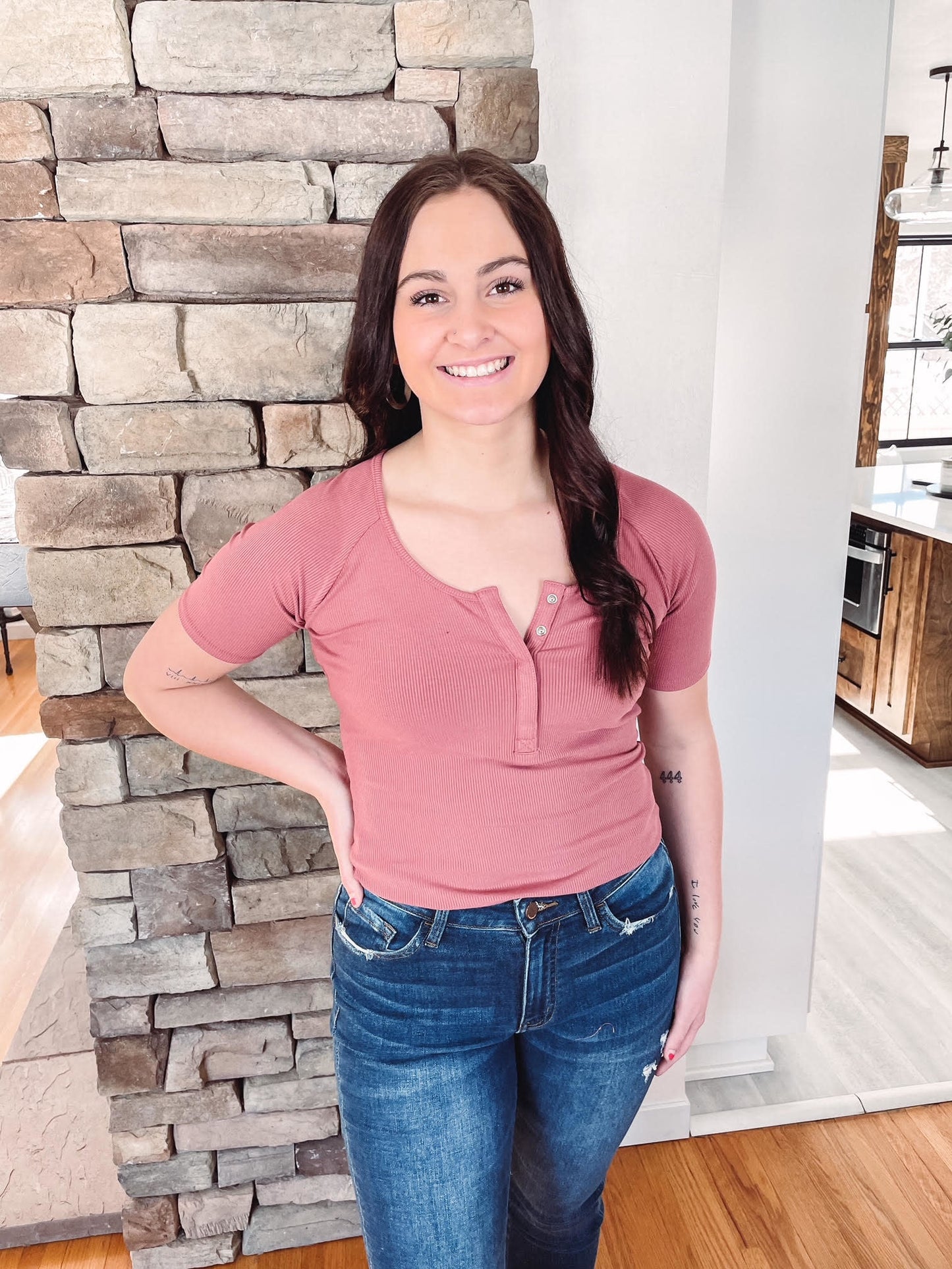 Sienna Ribbed Snap Top