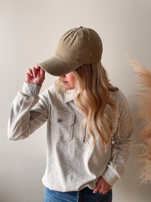 Khaki Vintage Baseball Cap