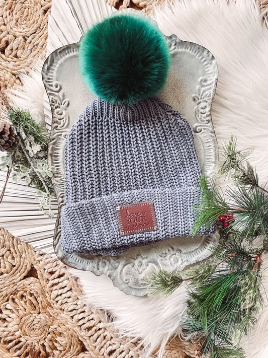 LYM Slate Pom Beanie