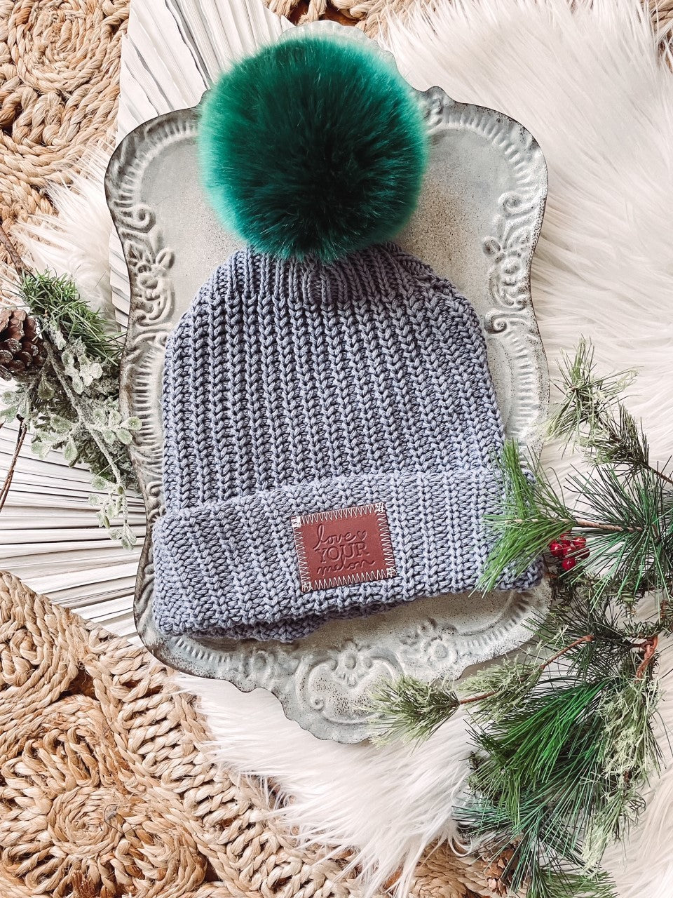 LYM Slate Pom Beanie