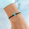 Blue Enamel Wave Charm-Black