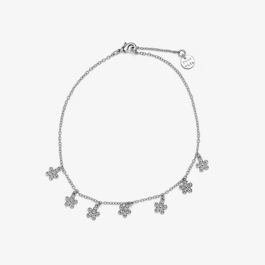 Bitty Daisies Silver Anklet