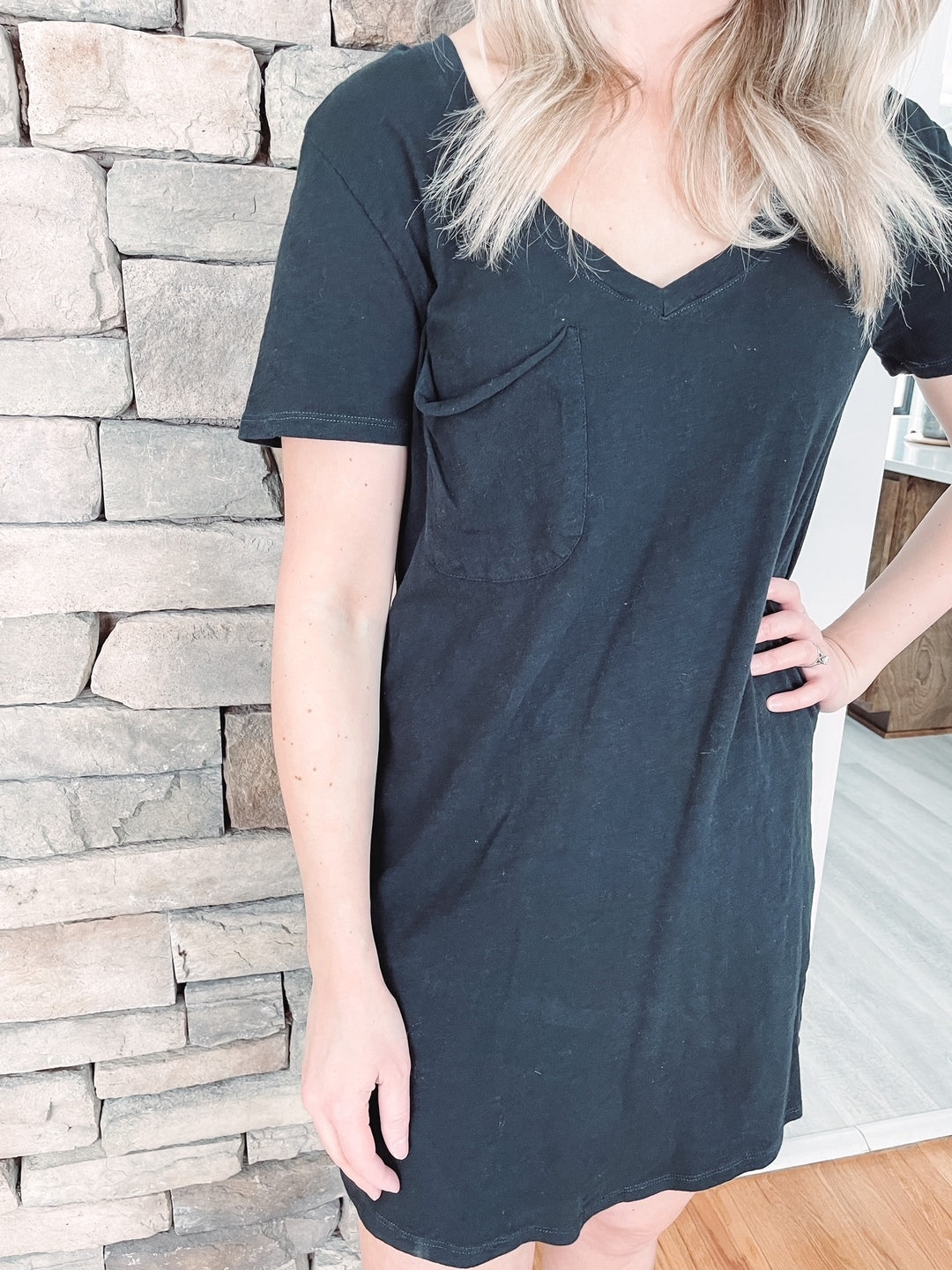 The Pocket Tee Black Dress