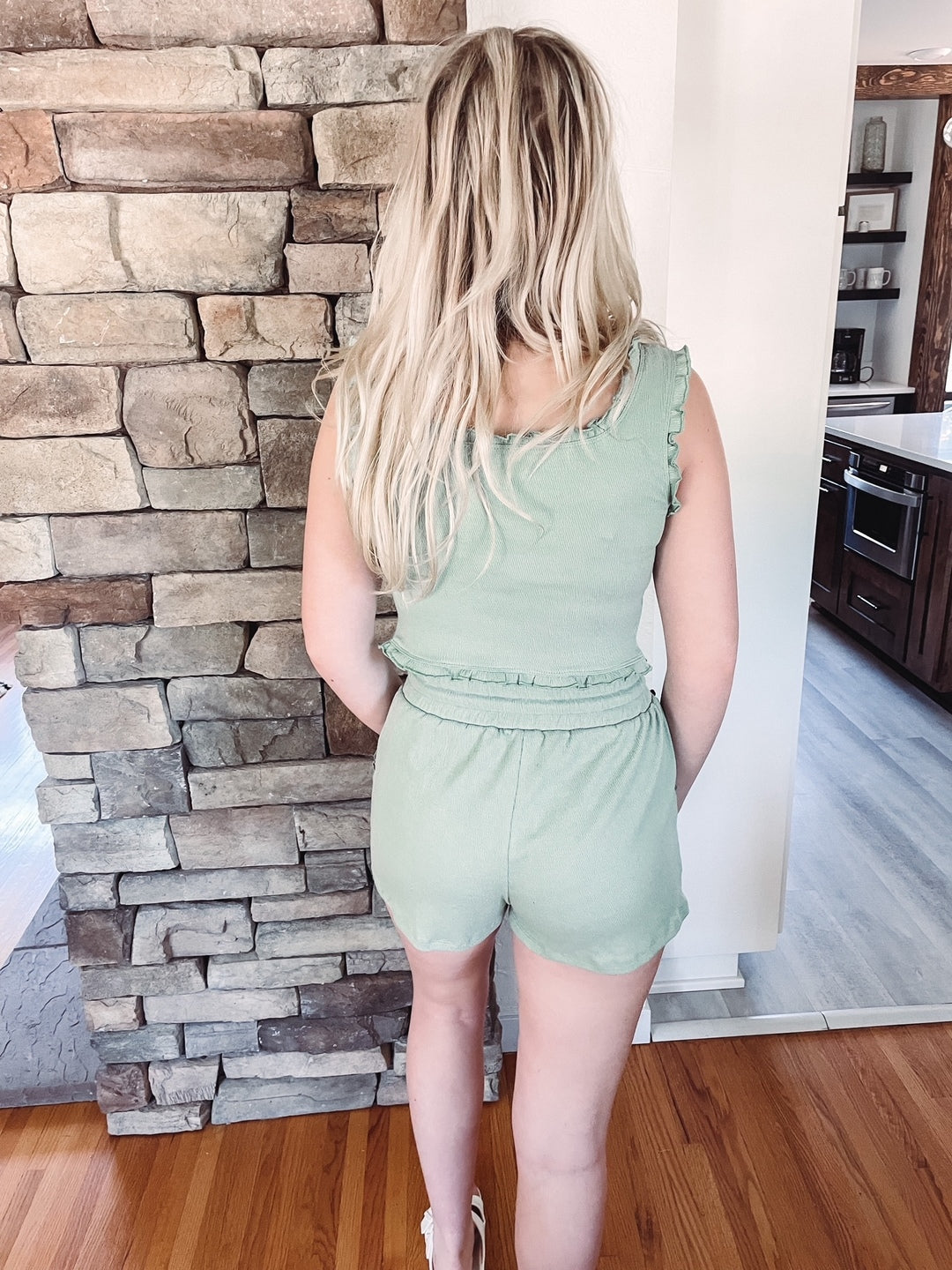 Sage Ruffle Tank