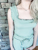 Sage Ruffle Tank