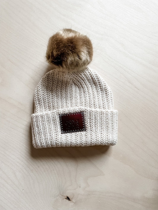 LYM White Pom Beanie