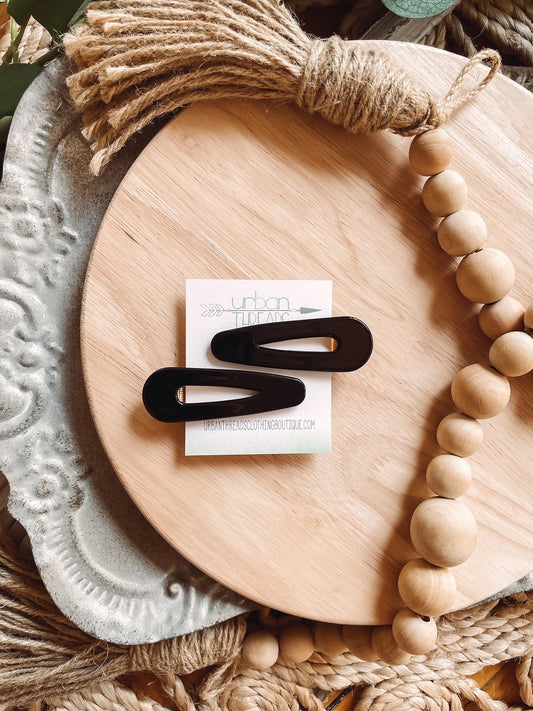 Black Hair Clip Set
