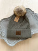 Lena Heather Olive Pom Beanie