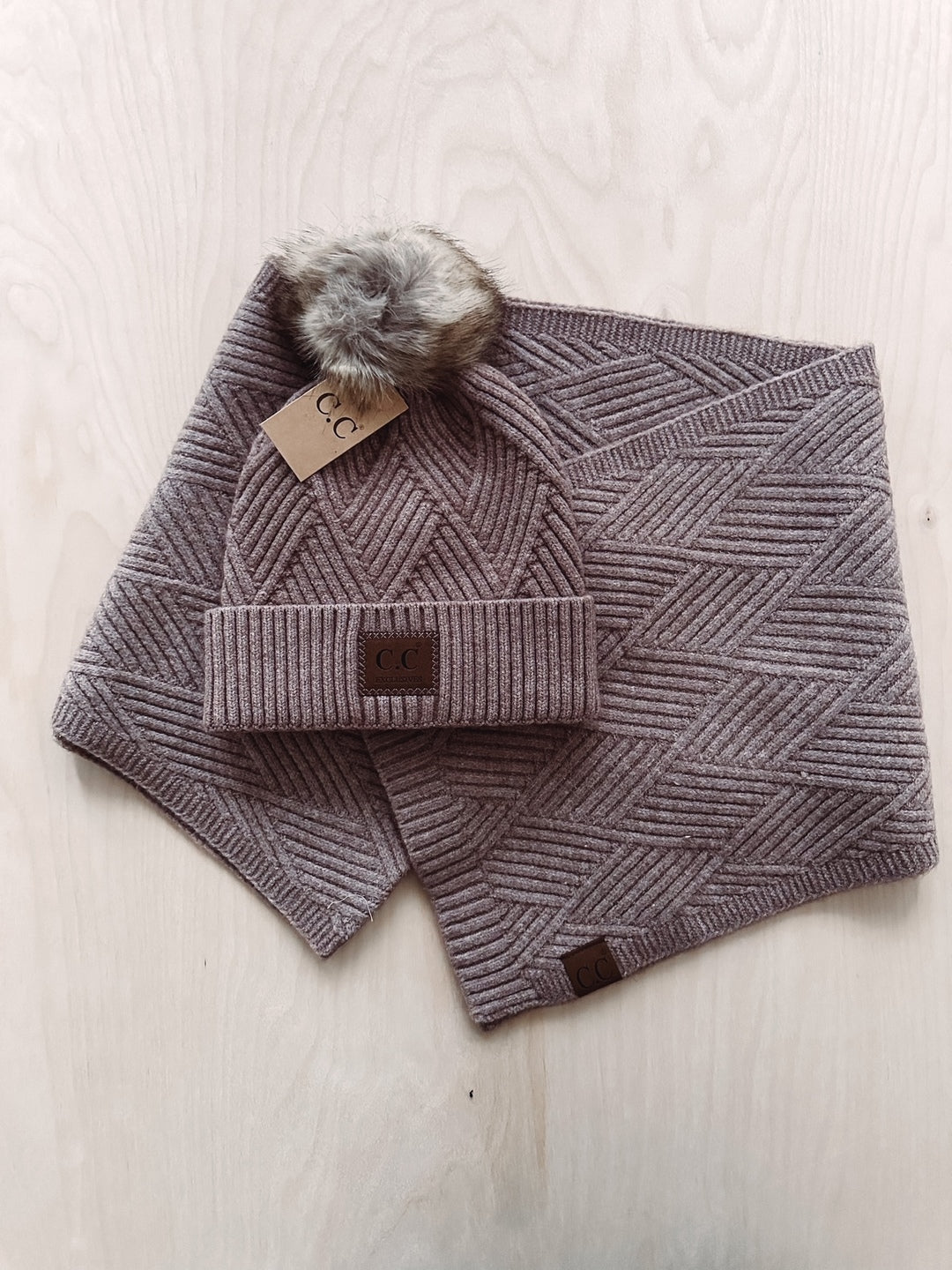 Lena Heather Dusty Rose Pom Beanie