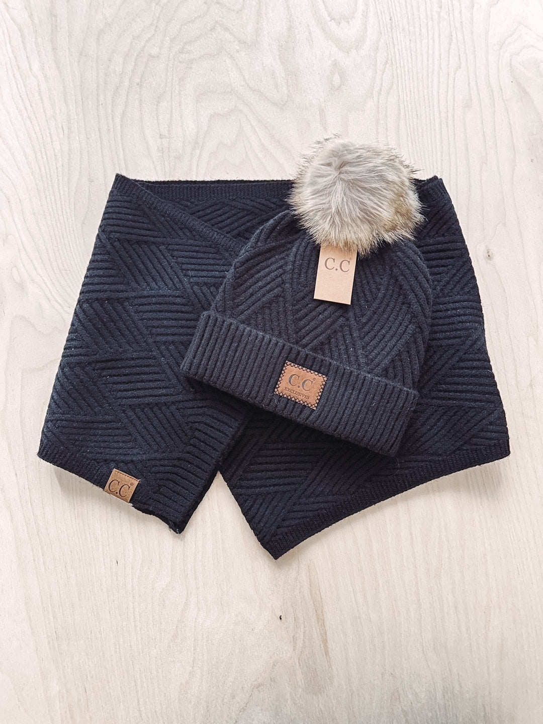Lena Heather Black Scarf