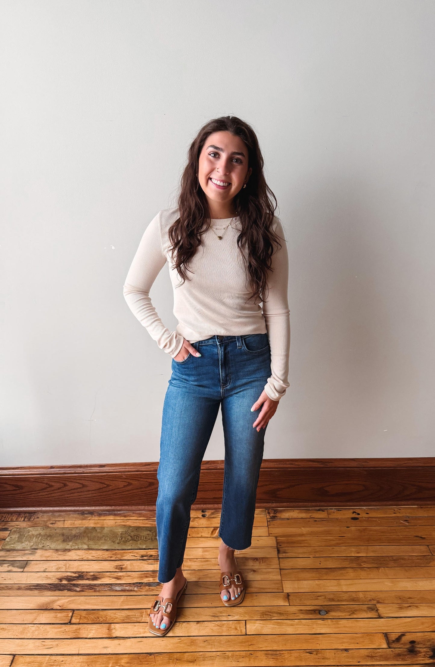 Gabby Oatmilk Ribbed Top