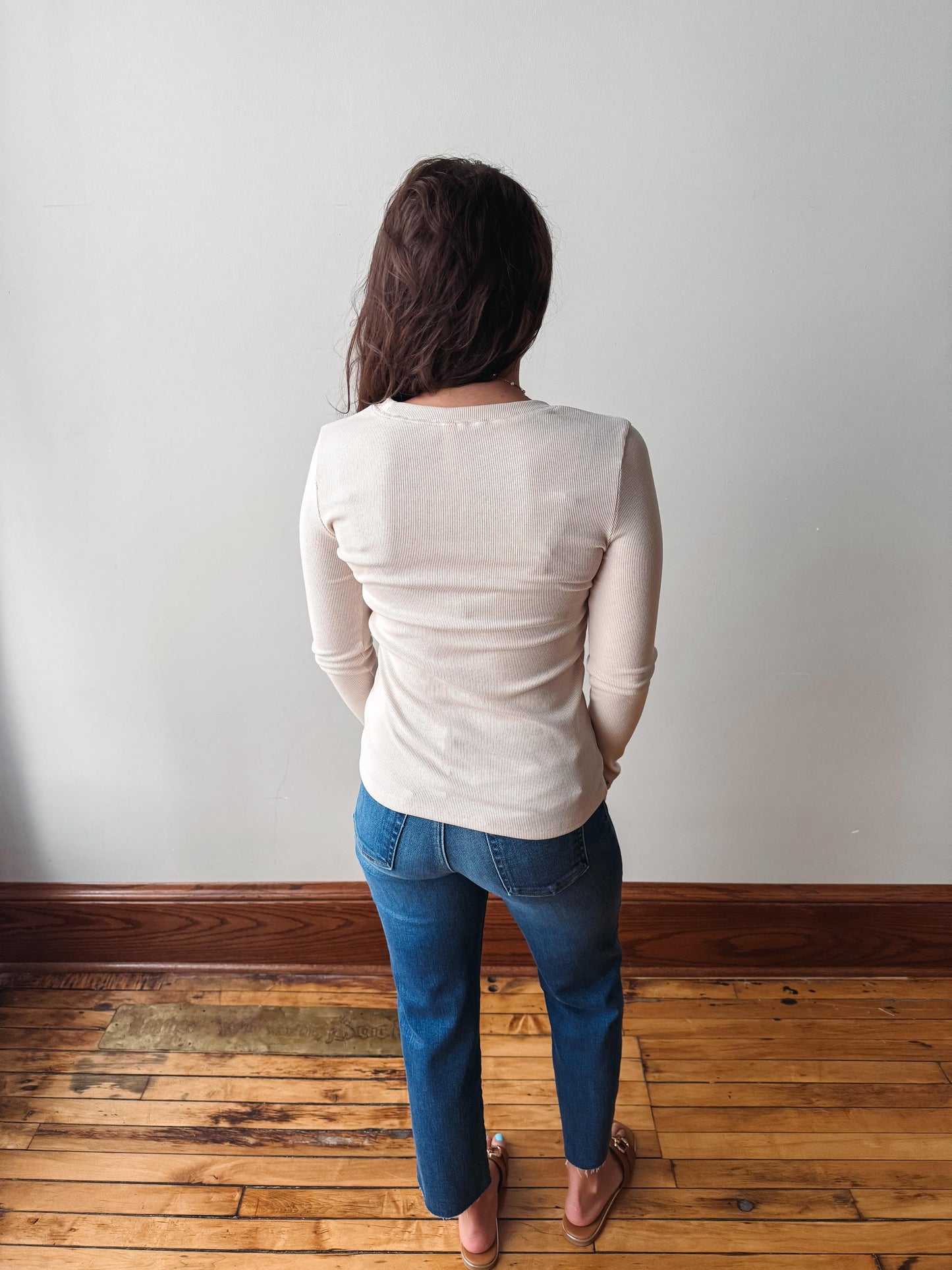 Gabby Oatmilk Ribbed Top