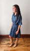 Clara Blue Suede Dress