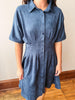 Clara Blue Suede Dress