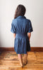 Clara Blue Suede Dress