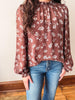 Lillian Floral Blouse - Brown