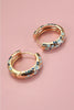 Blue Flower Hoop Earrings
