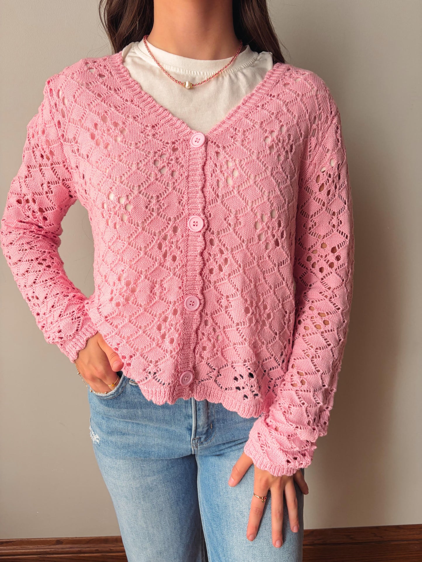 Sol Pink Crochet Top