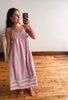 Pink + Green Striped Midi Dress