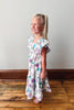 Girls Lavender Floral Print Ruffle Dress
